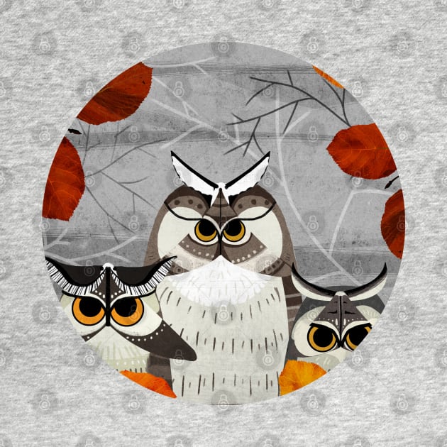 Moth Owls by KatherineBlowerDesigns